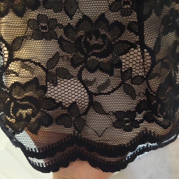 Black Lace Overlay Sleeveless Dress - Picture 3 of 7